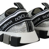 Dolce & Gabbana Silver Rhinestones Sorrento Sneakers Shoes