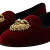 Mocassins Dolce &amp; Gabbana en velours bordeaux Devotion