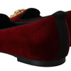 Mocassins Dolce &amp; Gabbana en velours bordeaux Devotion