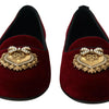 Mocassins Dolce &amp; Gabbana en velours bordeaux Devotion
