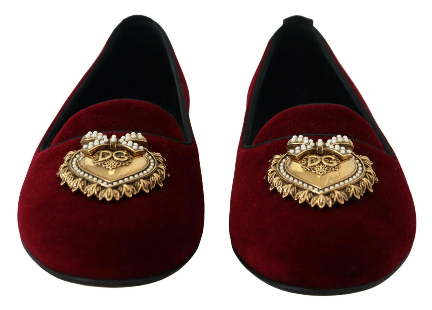Mocassins Dolce &amp; Gabbana en velours bordeaux Devotion