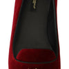 Mocassins Dolce &amp; Gabbana en velours bordeaux Devotion