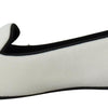 Mocassins élégants en velours blanc Dolce &amp; Gabbana avec détail cœur doré