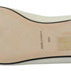 Mocassins élégants en velours blanc Dolce &amp; Gabbana avec détail cœur doré