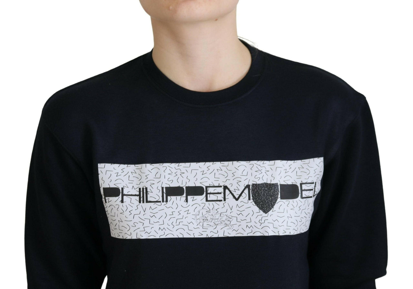 Philippe Model Black Printed Long Sleeves Pullover Sweater