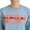 Philippe Model Light Blue Logo Printed Long Sleeves Sweater