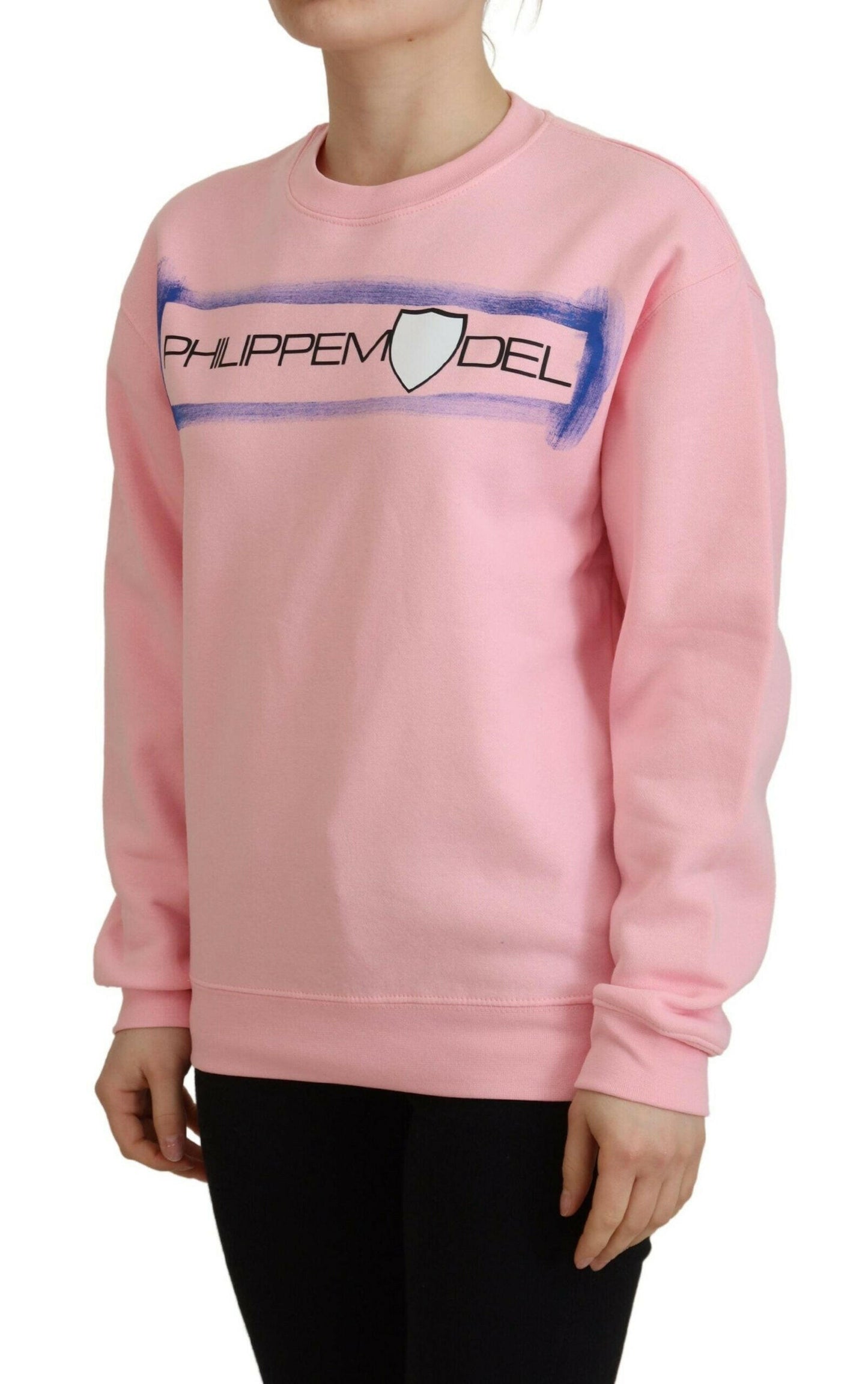 Philippe Model – Rosa bedruckter Pullover mit langen Ärmeln