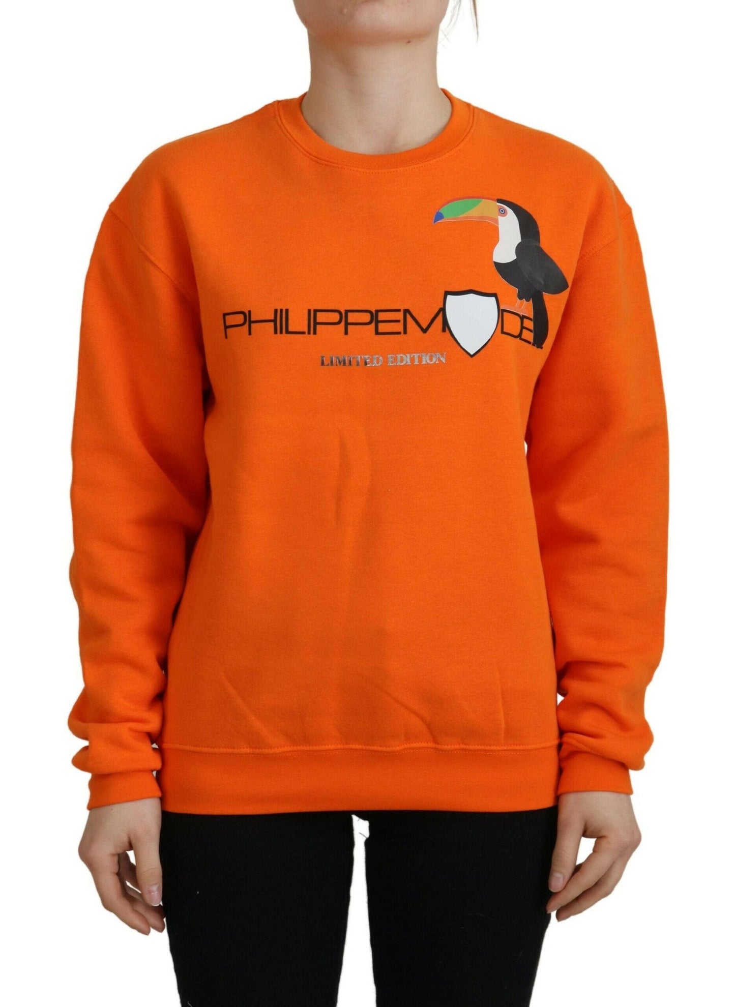 Philippe Model – Orangefarbener Pullover mit langen Ärmeln und Print