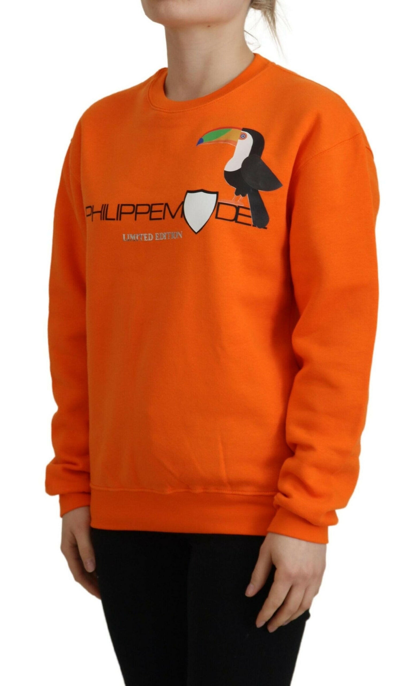 Philippe Model – Orangefarbener Pullover mit langen Ärmeln und Print