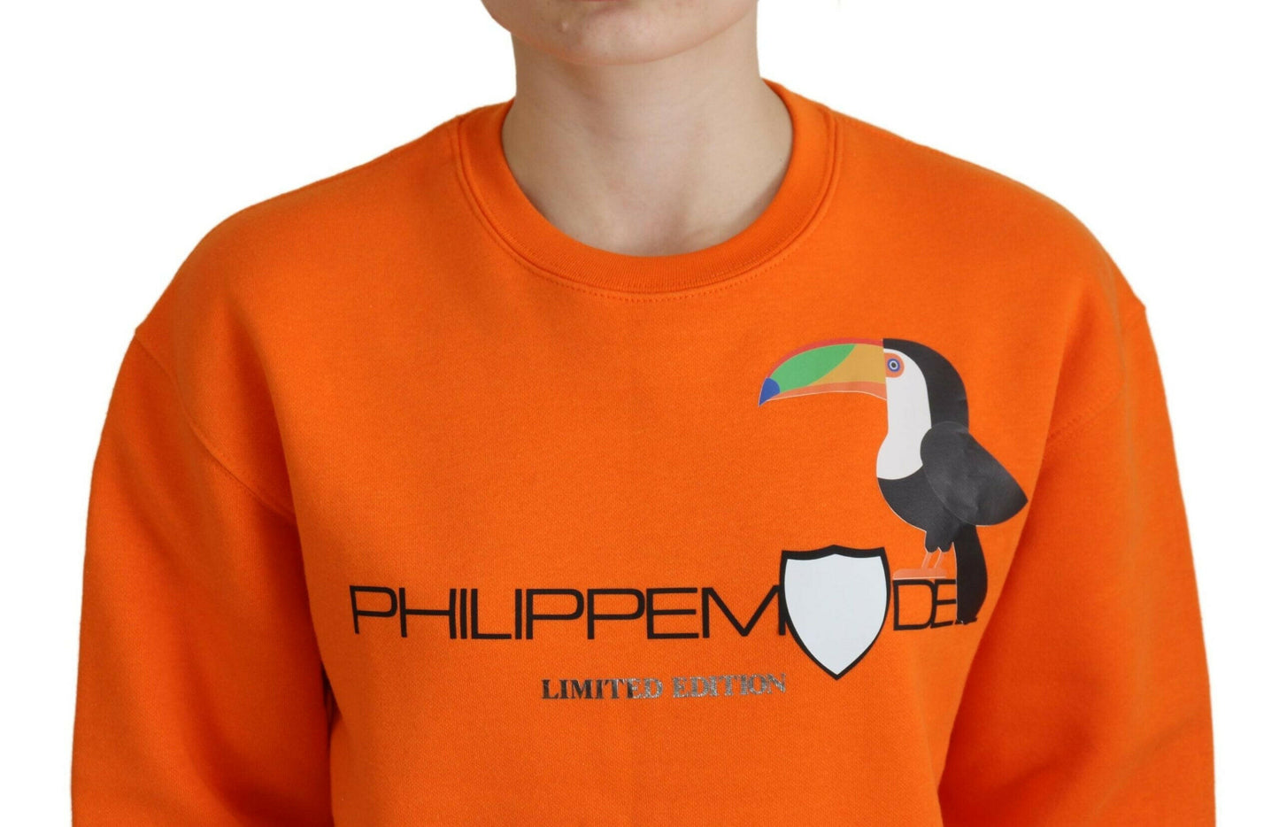 Philippe Model – Orangefarbener Pullover mit langen Ärmeln und Print