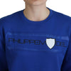 Philippe Model Blue Printed Long Sleeves Pullover Sweater