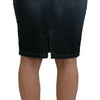 Fiorucci – Dunkelblauer, verwaschener Jeansrock mit Bleistiftschnitt und mittlerer Taille