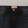 Fiorucci – Dunkelblauer, verwaschener Jeansrock mit Bleistiftschnitt und mittlerer Taille