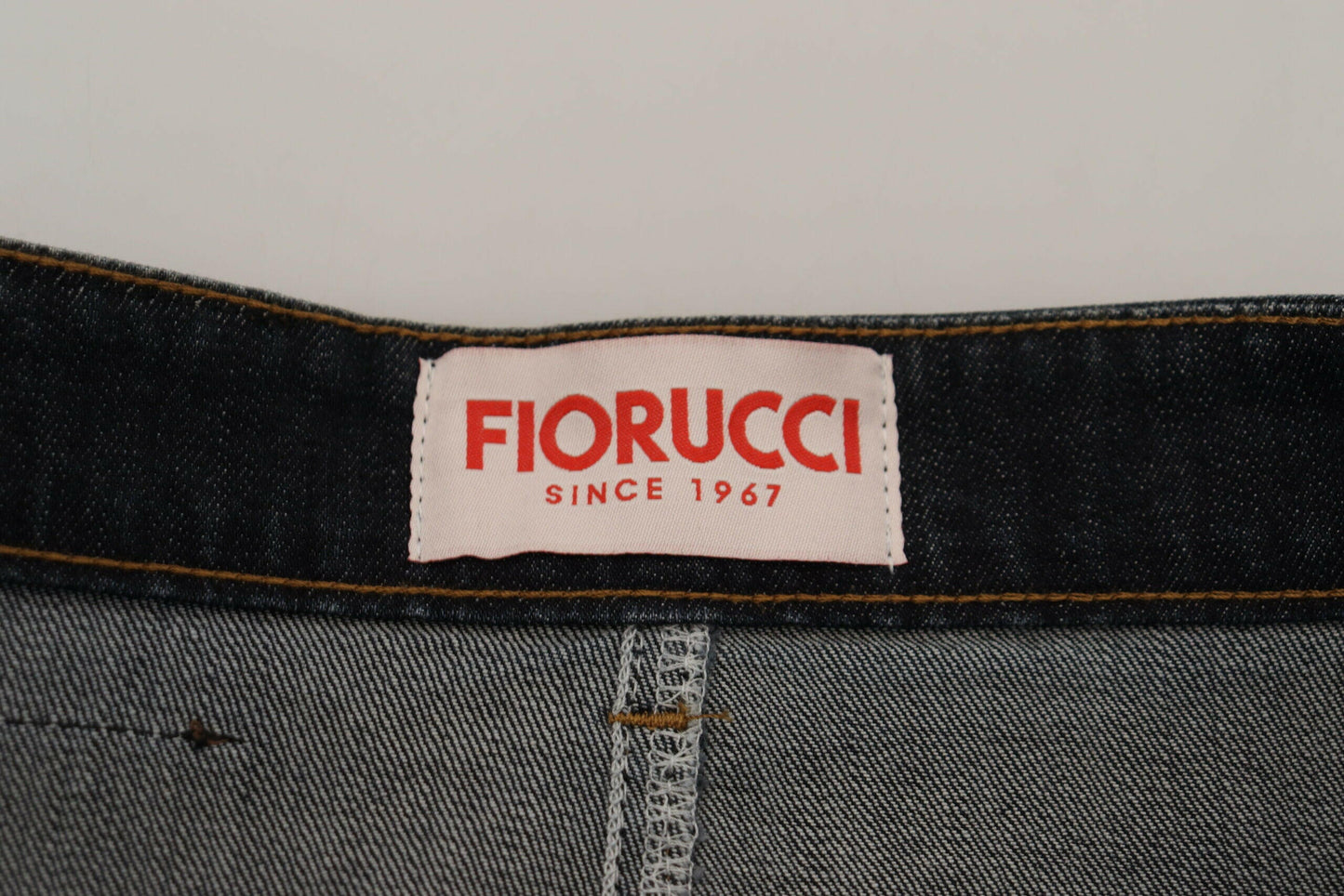 Fiorucci – Dunkelblauer, verwaschener Jeansrock mit Bleistiftschnitt und mittlerer Taille