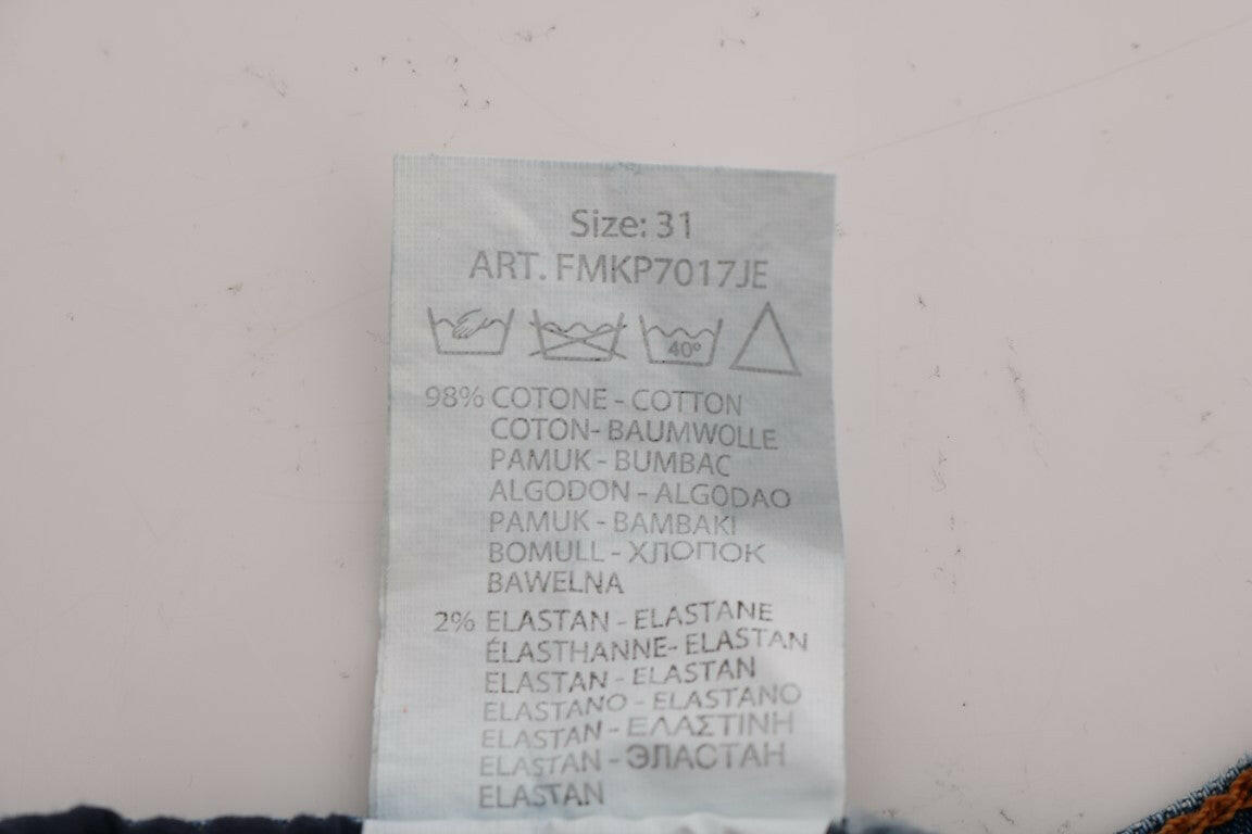 Frankie Morello Blue Wash Torn Dunfermile Slim Fit Jeans