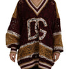 Dolce & Gabbana Multicolor Lace V-neck Pullover Sweater
