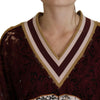 Dolce & Gabbana Multicolor Lace V-neck Pullover Sweater