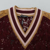 Dolce & Gabbana Multicolor Lace V-neck Pullover Sweater