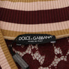 Dolce & Gabbana Multicolor Lace V-neck Pullover Sweater