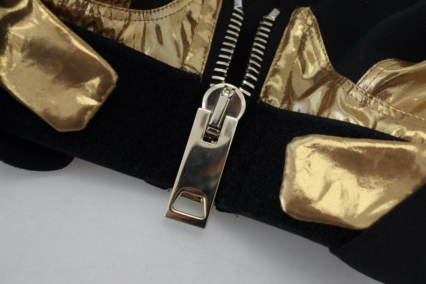 Dolce &amp; Gabbana – Ärmelloses, kurzes Bustier-Top in Schwarz und Gold