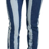 Dolce & Gabbana Cobalt Blue Stripes Skinny Denim Cotton Jeans