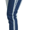 Dolce & Gabbana Cobalt Blue Stripes Skinny Denim Cotton Jeans