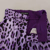 Dolce & Gabbana Purple Leopard Print High Waist Pants