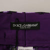 Dolce & Gabbana Purple Leopard Print High Waist Pants
