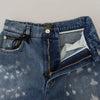 Dolce &amp; Gabbana – Blaue, zerfetzte Skinny-Jeans aus Baumwolldenim