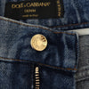 Dolce &amp; Gabbana – Blaue, zerfetzte Skinny-Jeans aus Baumwolldenim