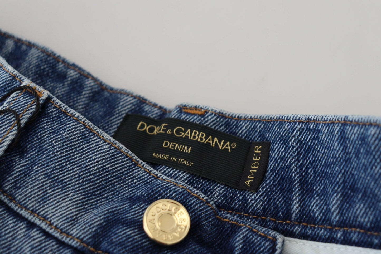 Dolce &amp; Gabbana – Blaue, zerfetzte Skinny-Jeans aus Baumwolldenim