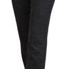 Dolce & Gabbana Gray Stripes Wool Tapered Women Pants