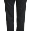 Dolce & Gabbana Gray Stripes Wool Tapered Women Pants