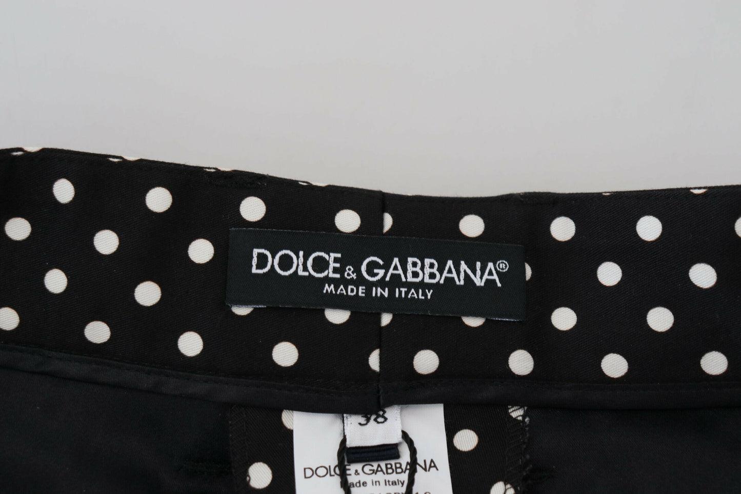 Dolce &amp; Gabbana – Mehrfarbige Hose mit Tupfenmuster und hoher Taille