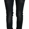 Acht Black Washed Cotton Skinny Women Casual Denim Jeans