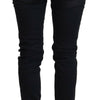 Acht Black Washed Cotton Skinny Women Casual Denim Jeans