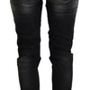 Acht Black Washed Mid Waist Tapered Women Casual Denim Jeans