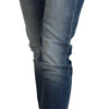Acht Blue Washed Cotton Low Waist Women Casual Jeans