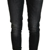 Fiorucci Black Cotton Low Waist Skinny Women Casual Jeans