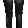 Fiorucci Black Cotton Low Waist Skinny Women Casual Jeans