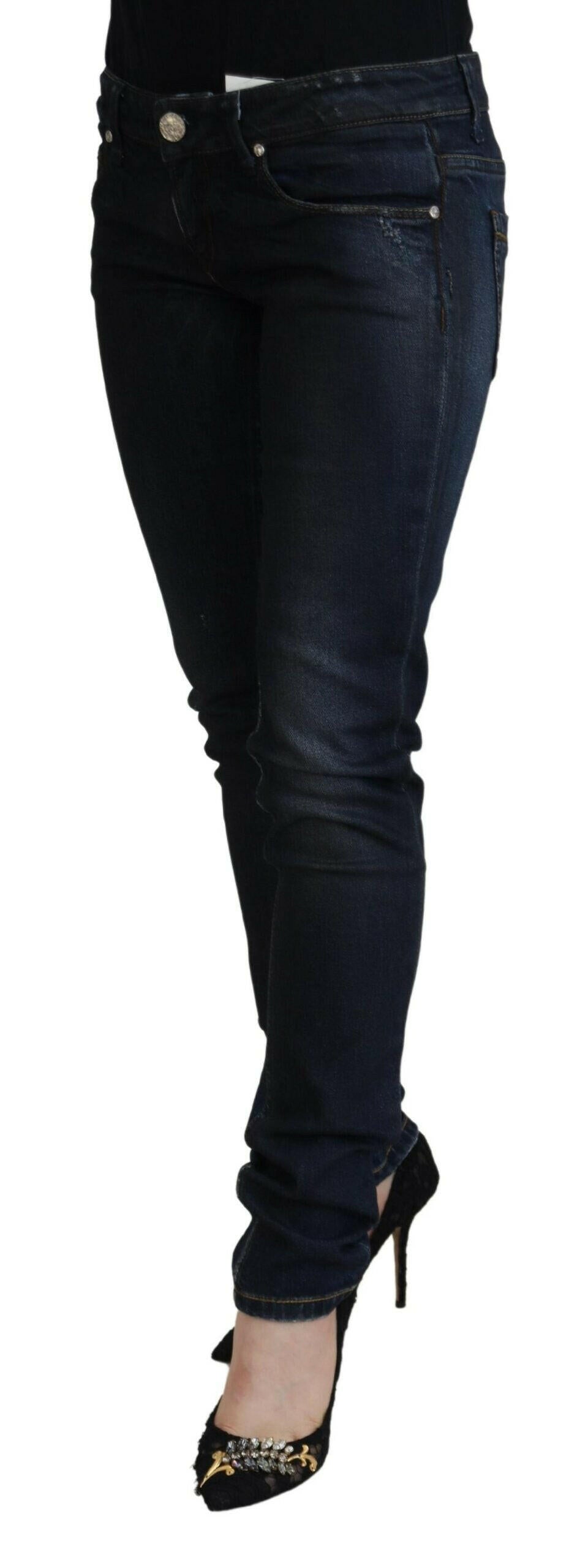 Acht Blue Cotton Low Waist Slim Fit Women Casual Jeans