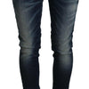 Acht Blue Washed Cotton Slim Fit Women Denim Jeans