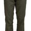 LAUREL Green Cotton High Waist Women Tapered Pants