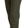 LAUREL Green Cotton High Waist Women Tapered Pants