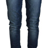 Acht Blue Washed Cotton Slim Fit Women Denim Jeans
