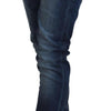 Acht Blue Washed Cotton Slim Fit Women Denim Jeans