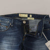 Acht Blue Washed Cotton Slim Fit Women Denim Jeans
