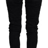 John Galliano Black Cotton Mid Waist Skinny Slim Fit Denim Jeans