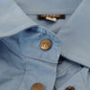 Ferre Blue Cotton Long Sleeves Collared Button Down Top