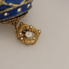 Dolce & Gabbana Gold Brass Blue Dangle Ball Crystal Clip On Earrings